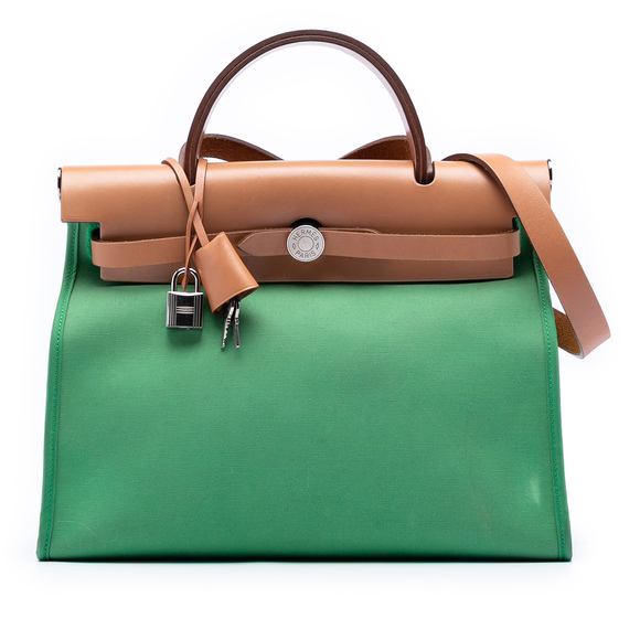 Hermes Handbags - Pre-Loved Hermes Toile Herbag Zip 31